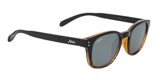 Hobie Polarized Wrights Shiny Black & Wood Grain Fade Sunglasses - Black Woodgrain