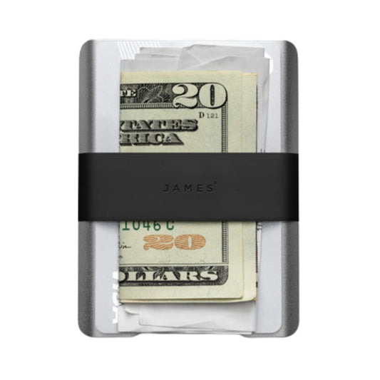 James Brand The Lowe Silver & Black Card Holder Wallet