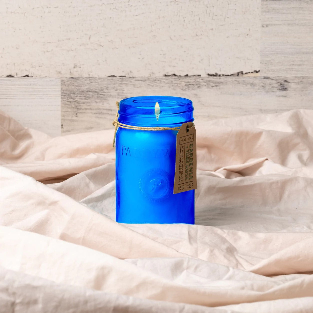 Paddywax Relish Jar Gardenia & Tuberose 9.5oz Candle - Blue