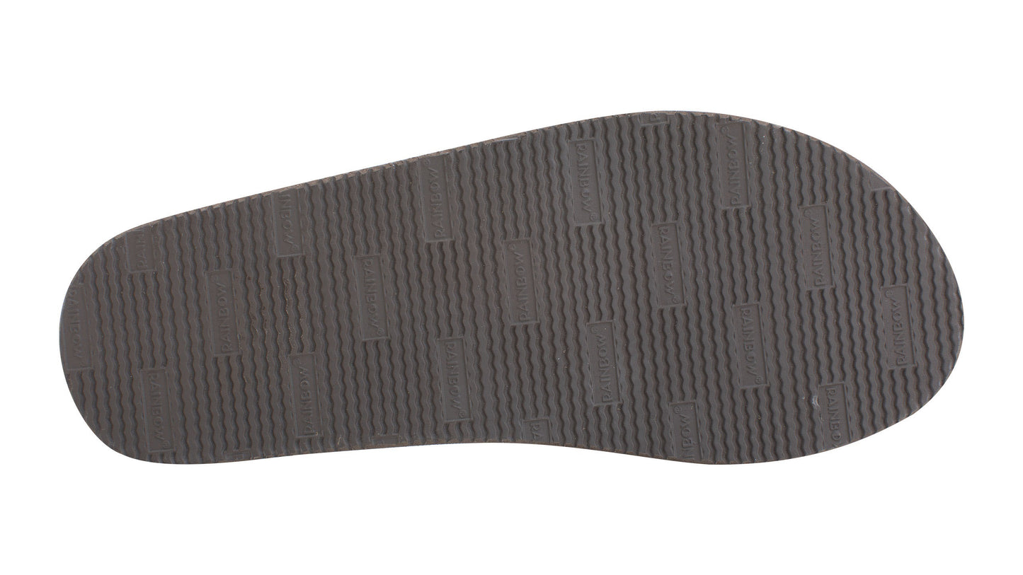 Rainbow Double Layer Wide Strap Men's Sandals - Dark Brown