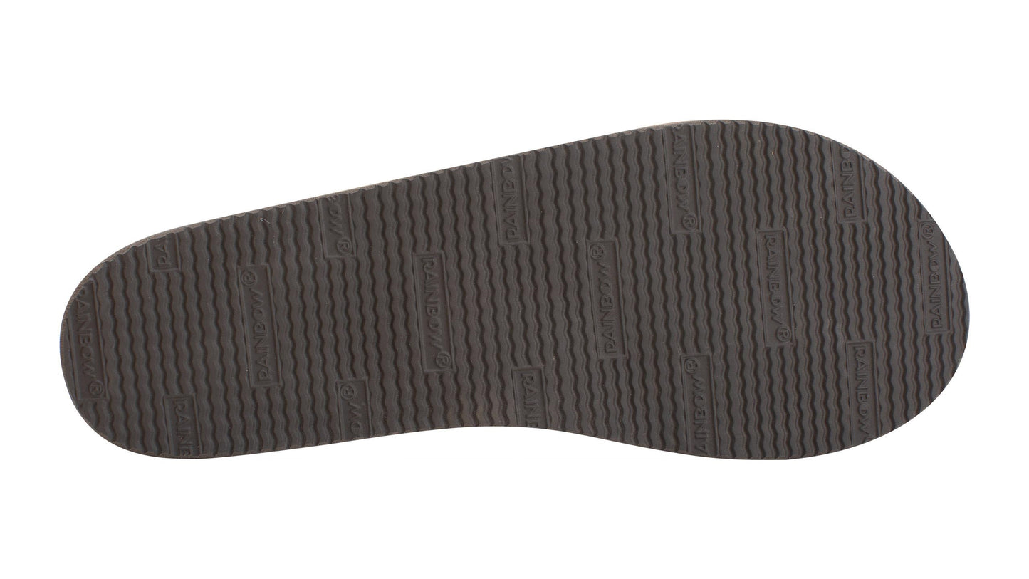 Rainbow Single Layer Narrow Strap Women's Sandals - Dark Brown