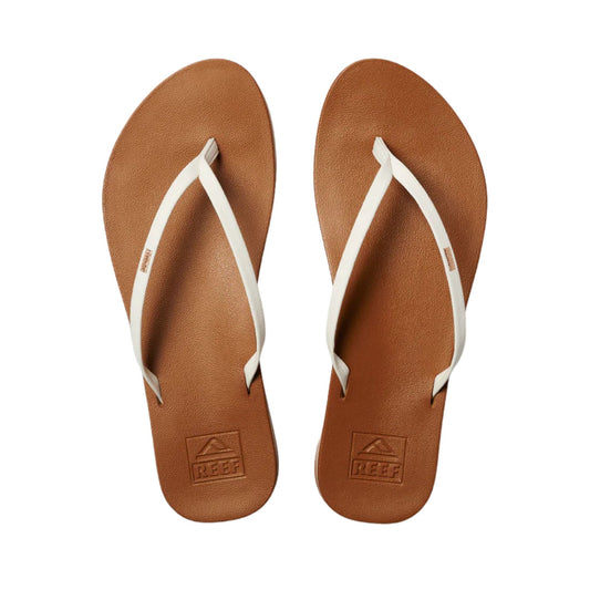 Reef Cushion Slim White & Tan Women's Sandal
