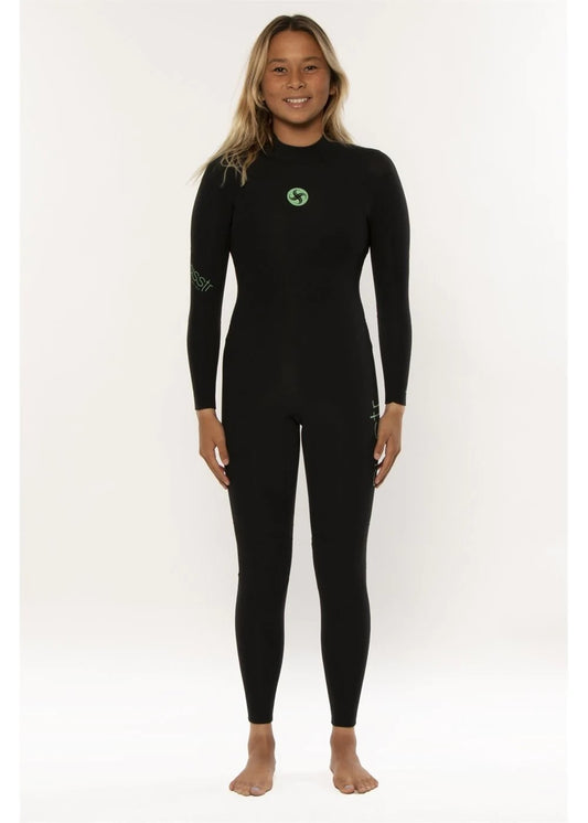 Sisstrevolution Youth Summer Seas Back Zip Full Suit - Solid Black