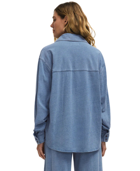 Z Supply Reese Jersey Denim Button Up
