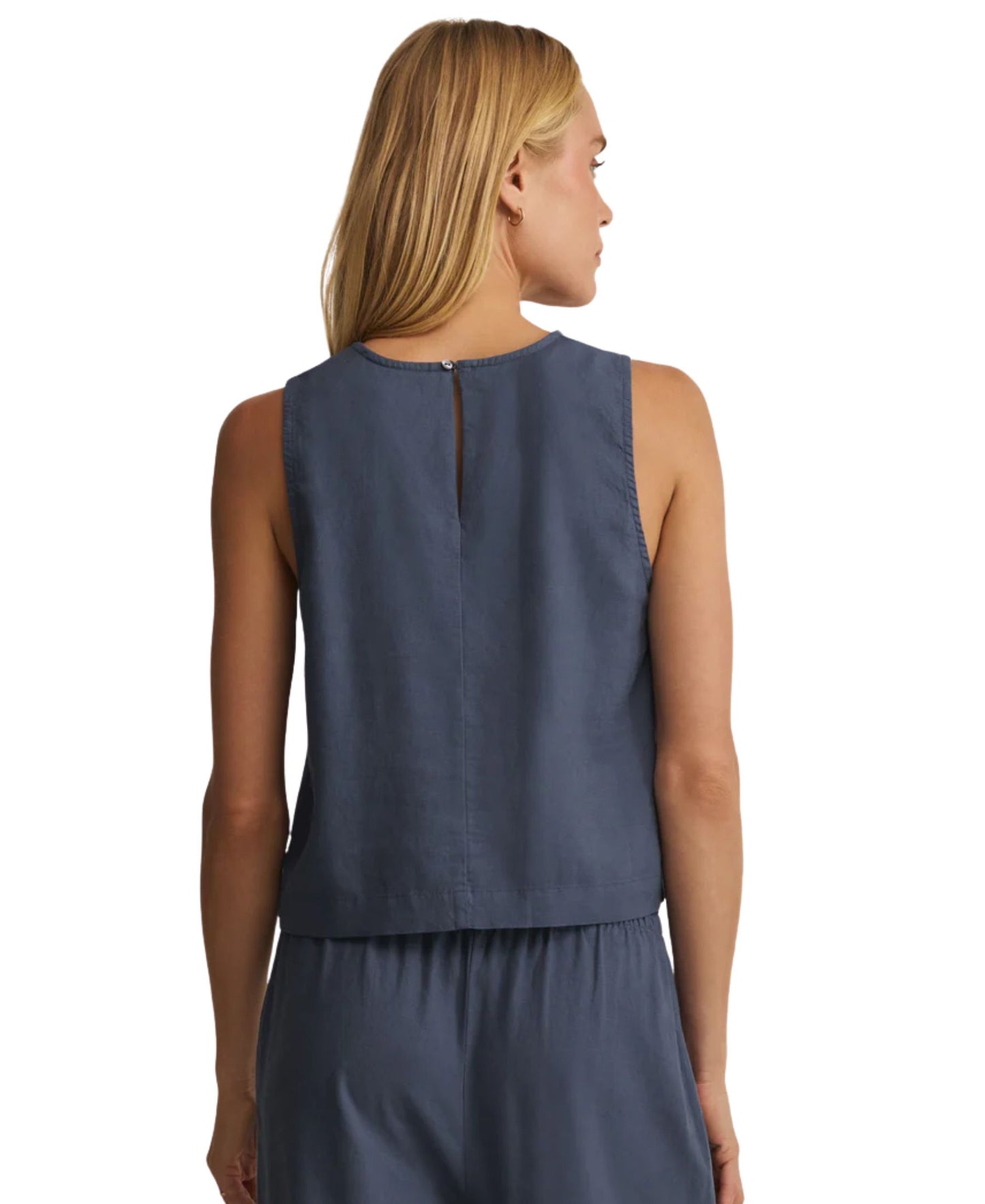 Z Supply Sloane Linen Cropped Tank - Vintage Indigo