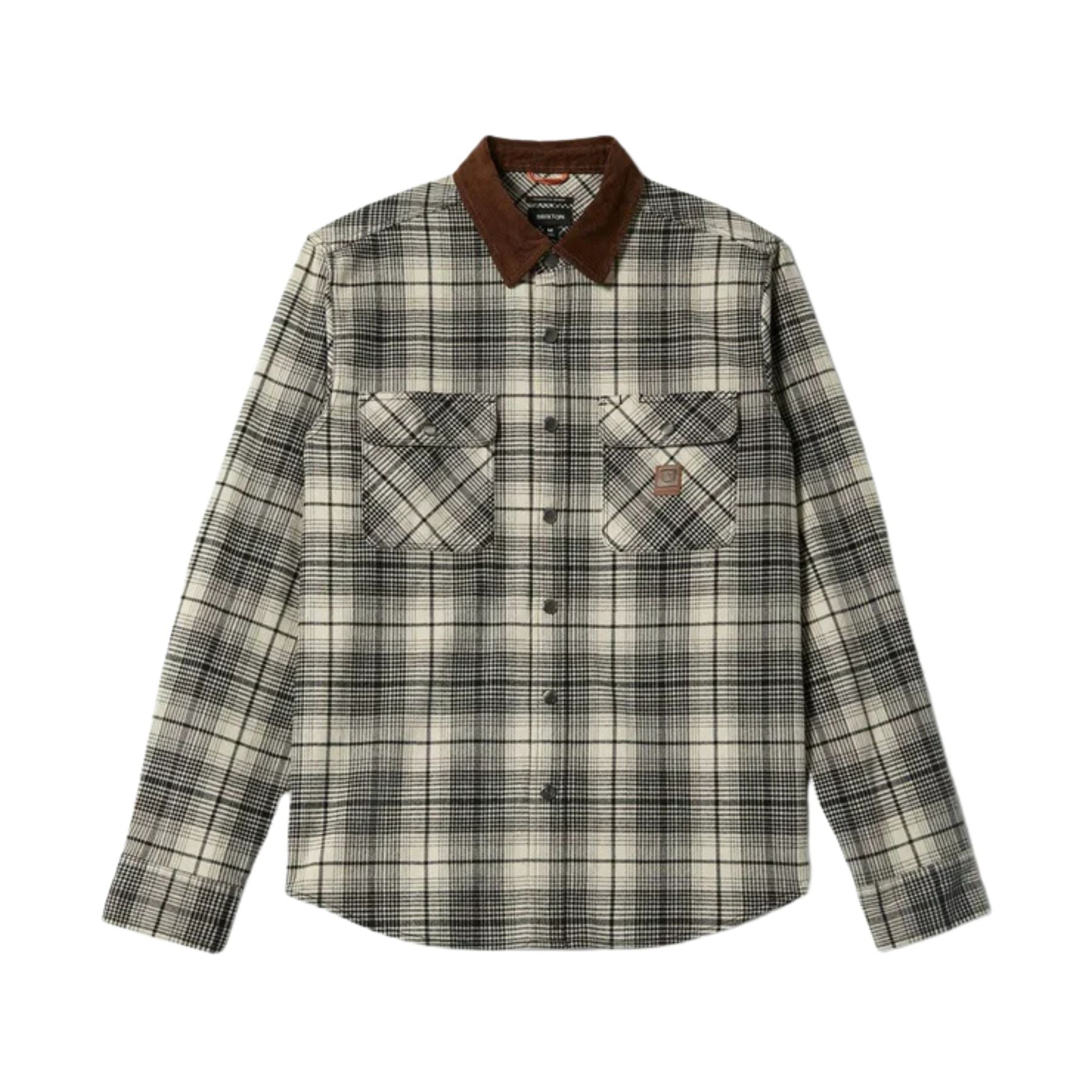 Brixton Builders Bowery Performance Flannel - Off White/ Black