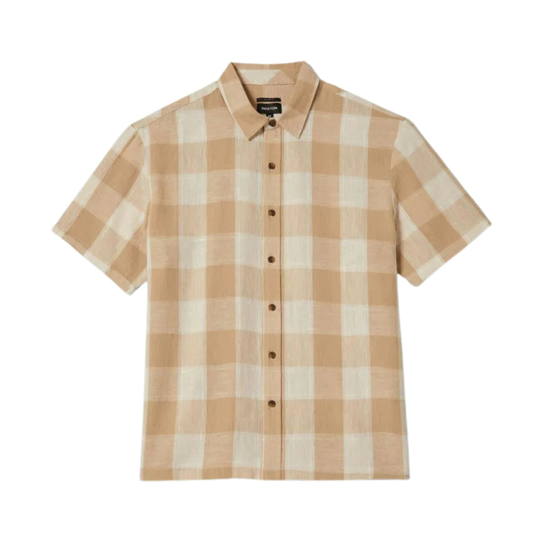 Brixton Cru Linen Blend Shirt - Off White/ Sand