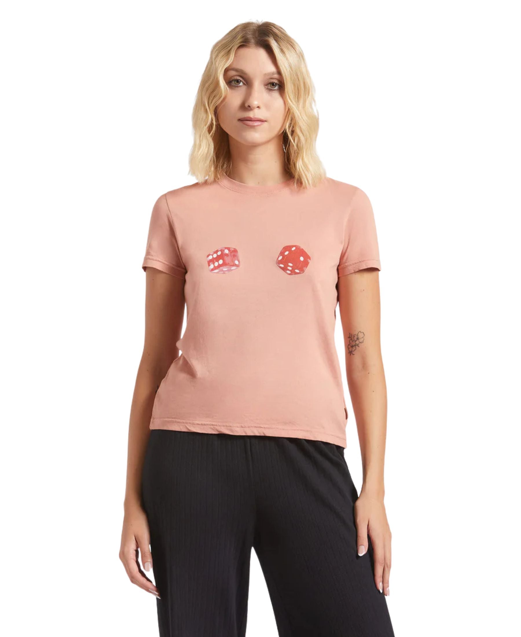 Brixton Women's Tossed Dice Crew Tee - Italian Clay