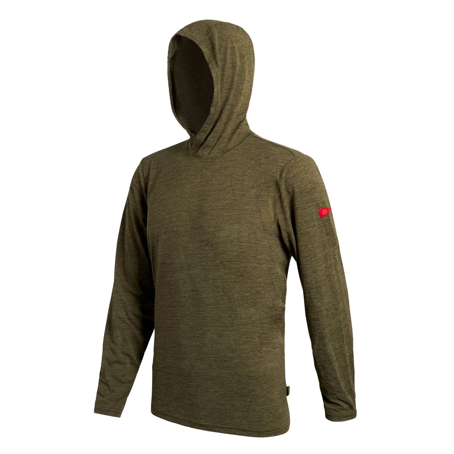 Florence Marine X Airtex Long Sleeve Hooded Shirt - Heather Burnt Olive