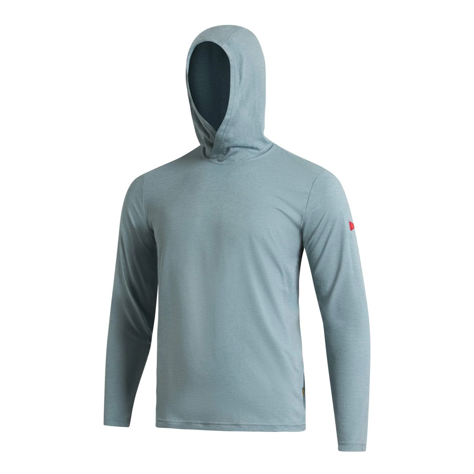 Florence Marine X Airtex Long Sleeve Hooded Shirt - Heather Light Sea Blue