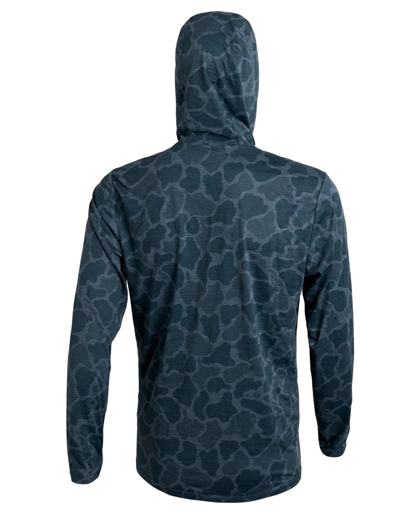 Florence Marine X Airtex Long Sleeve Hooded Shirt - Heather Light Sea Blue Camo