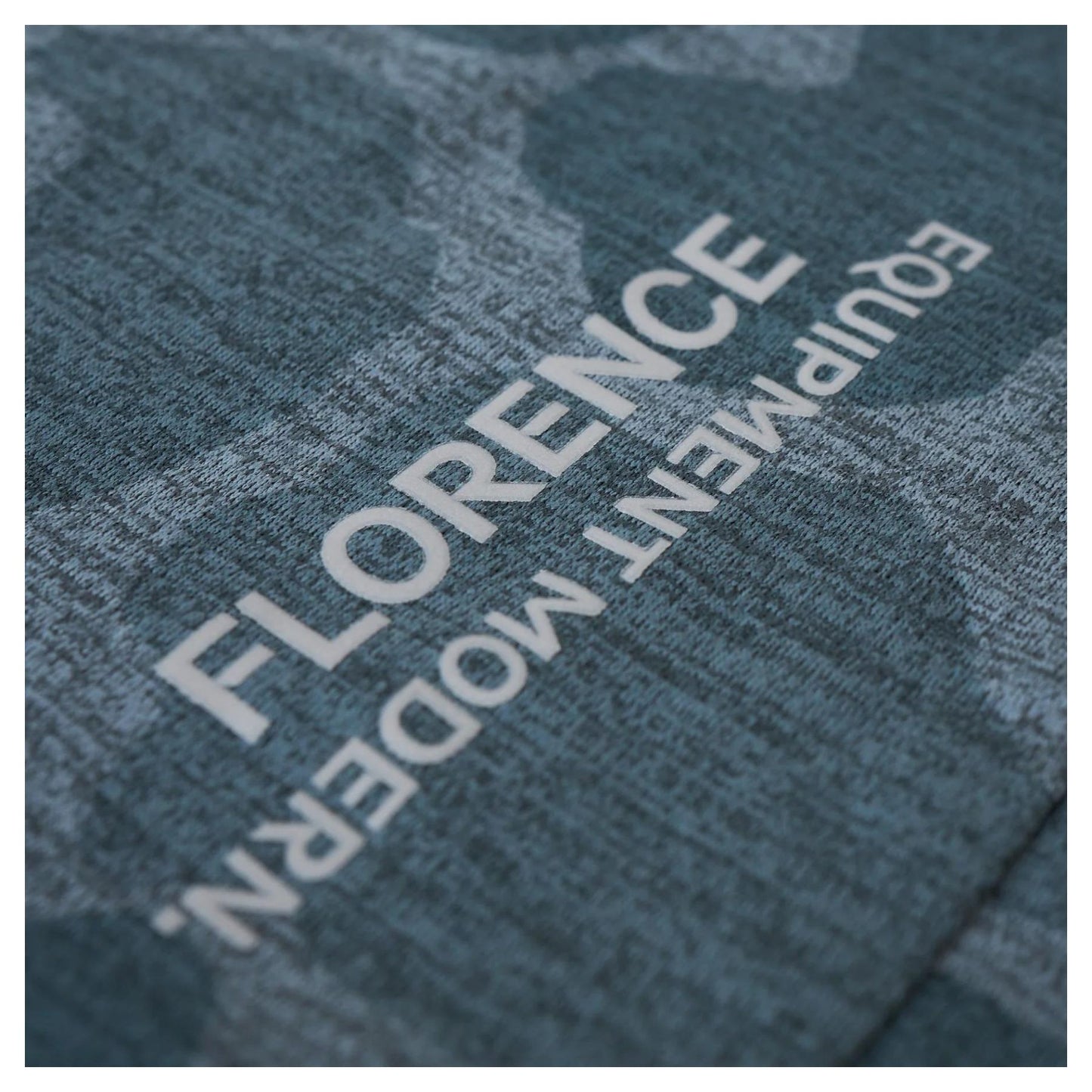 Florence Marine X Airtex Long Sleeve Hooded Shirt - Heather Light Sea Blue Camo