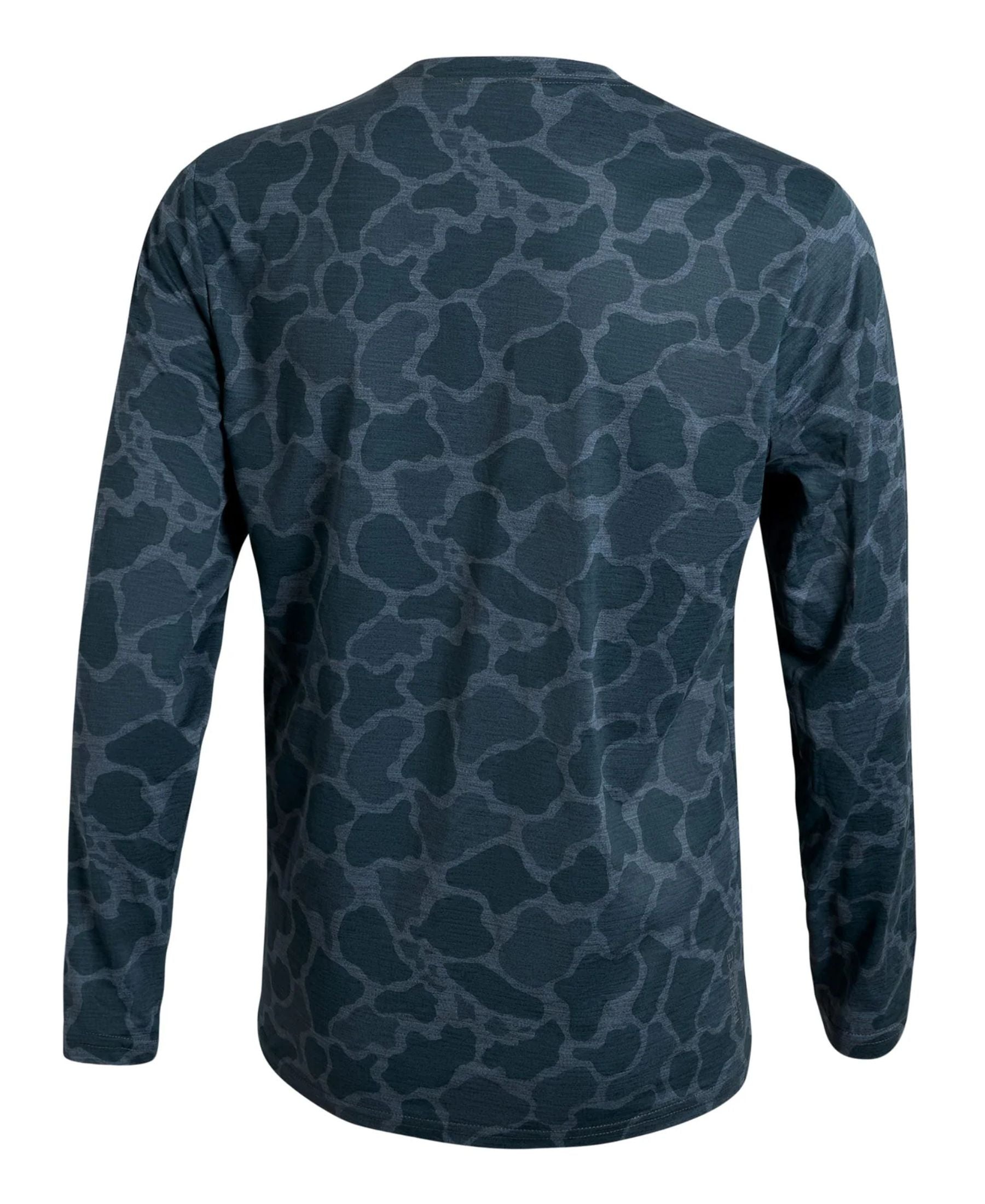 Florence Marine X Airtex Long Sleeve Shirt - Heather Light Sea Blue Camo