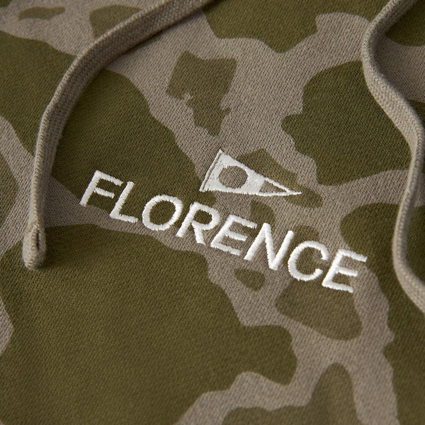 Florence Marine X Florence Embroidered Hoodie  - Burnt Olive Camo