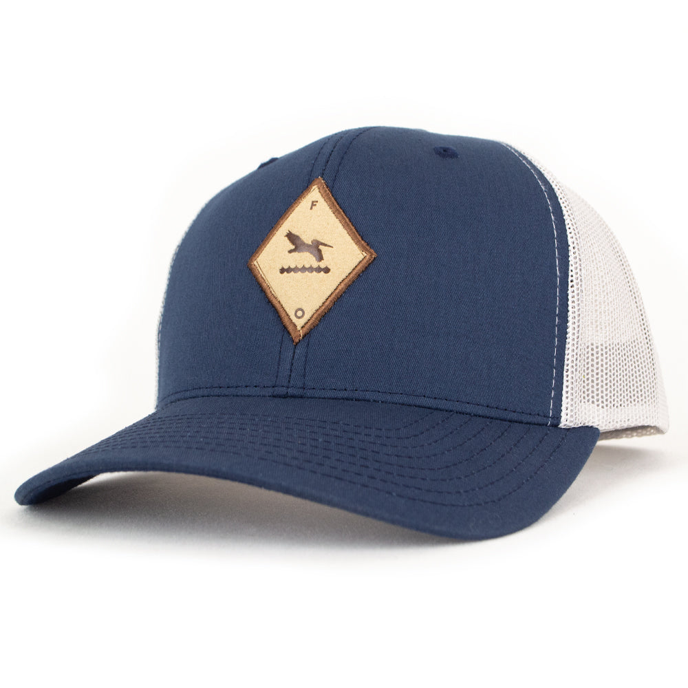 Fragile Ocean Diamond Hat - Navy Silver