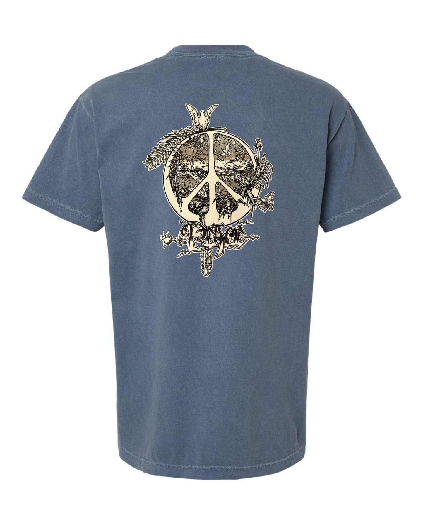 Fragile Ocean Simple Peace Tee - Navy