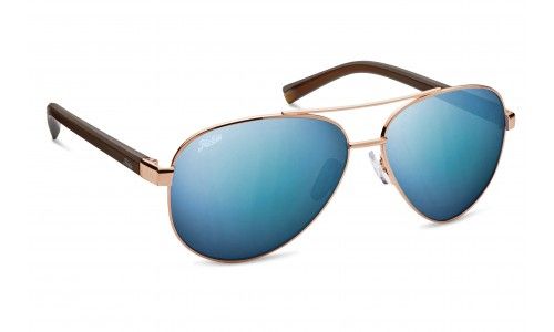 Hobie Polarized Broad Shiny Gold Sunglasses - Cobalt