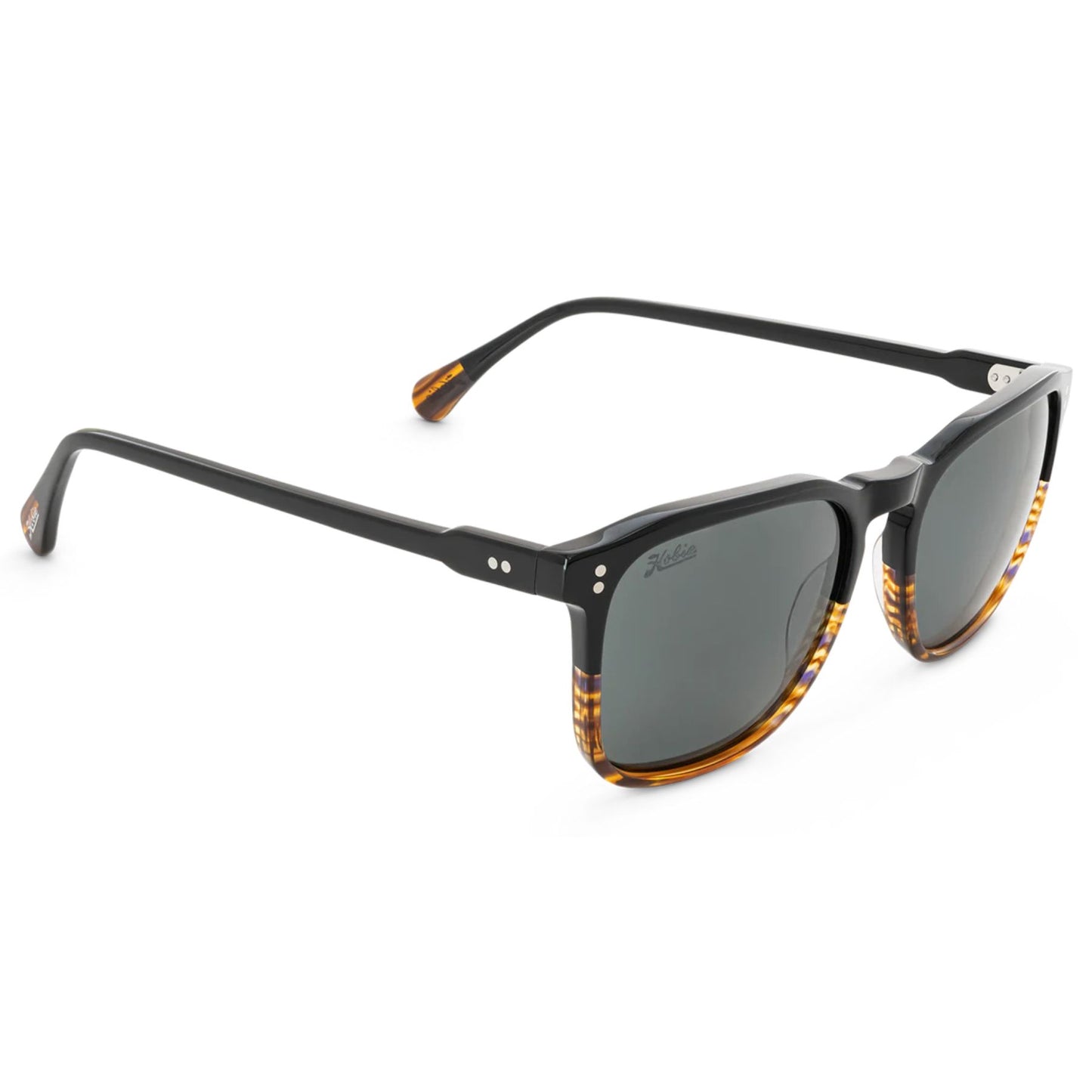 Hobie Polarized Cortez Shiny BlackWood Grain / Fade Sunglasses - BLKWDGRY