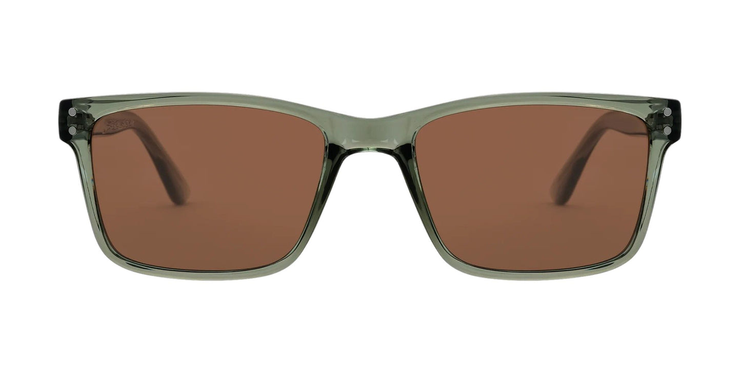 Hobie Polarized Flats Shiny Crystal Olive & Copper Sunglasses 