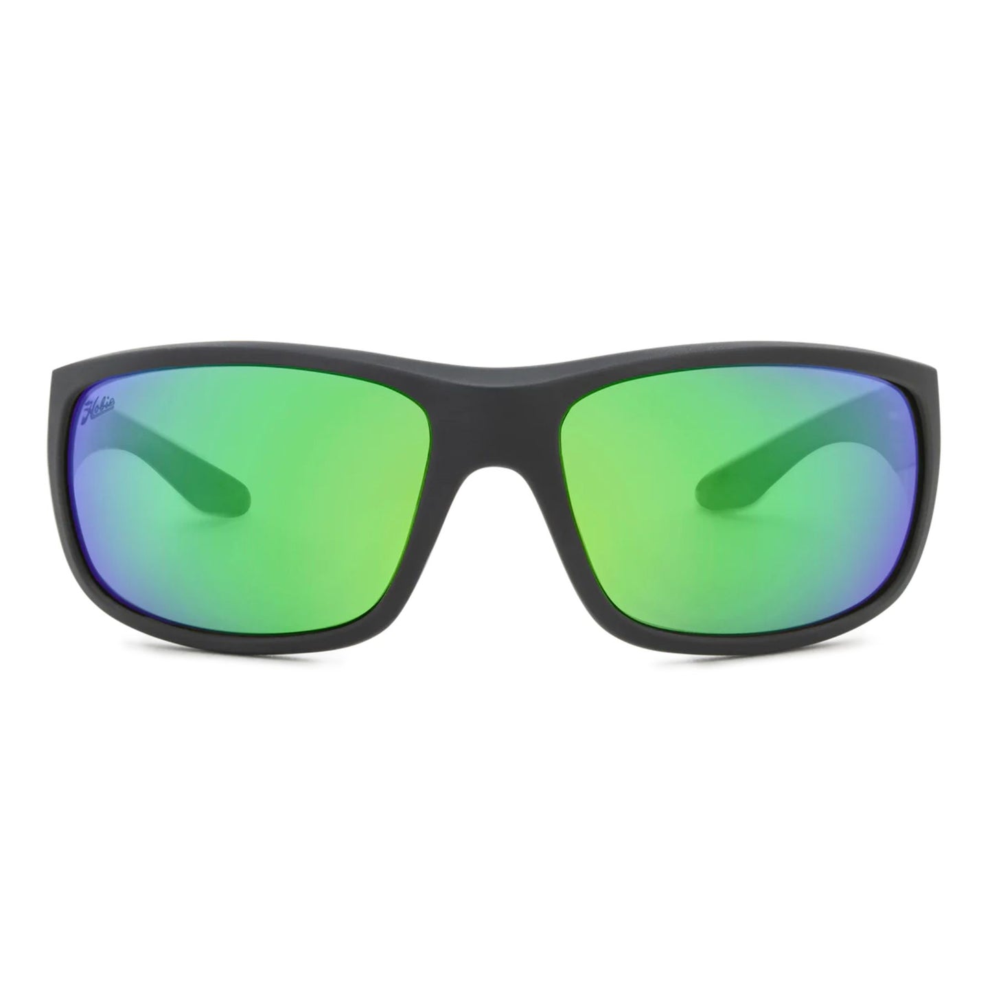 Hobie Polarized Hull Float Satin Black & Sea Green Mirror Sunglasses - SBKGRN