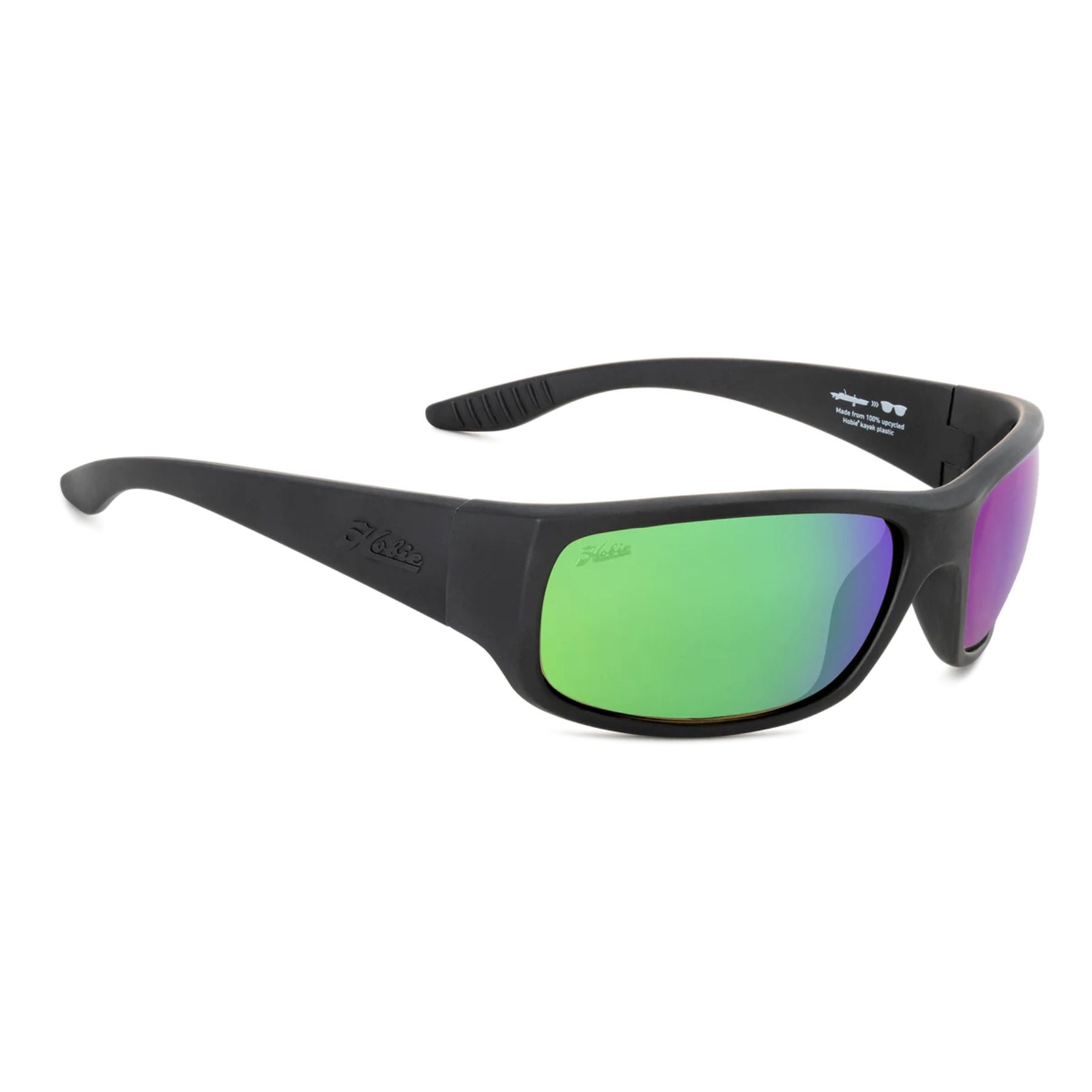 Hobie Polarized Hull Float Satin Black & Sea Green Mirror Sunglasses