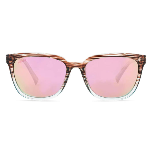 Hobie Polarized Monica Shiny Wood Grain / Aqua Blue Fade & Pink Mirror Singlasses