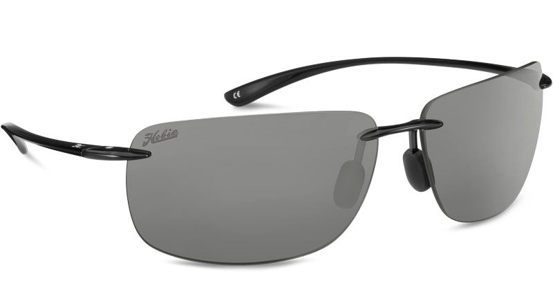 Hobie Polarized Rips Shiny Black Sunglasses - Grey