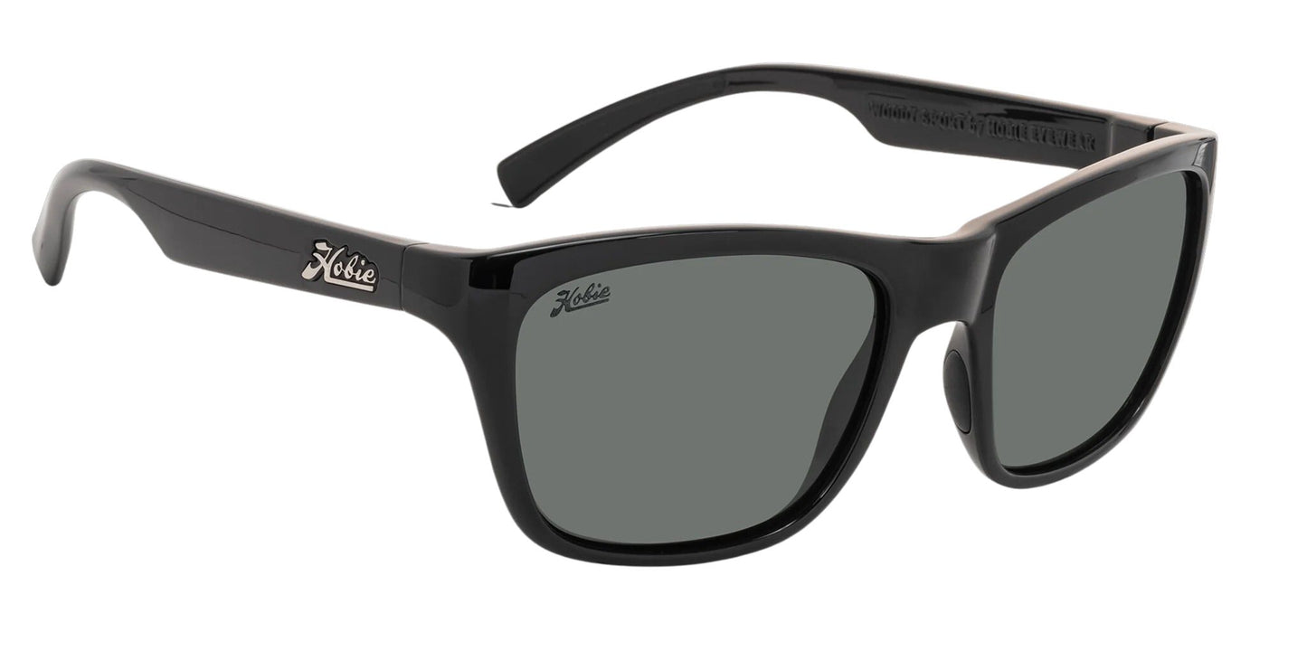 Hobie Polarized Woody Sport Shiny Black & Grey Sunglasses