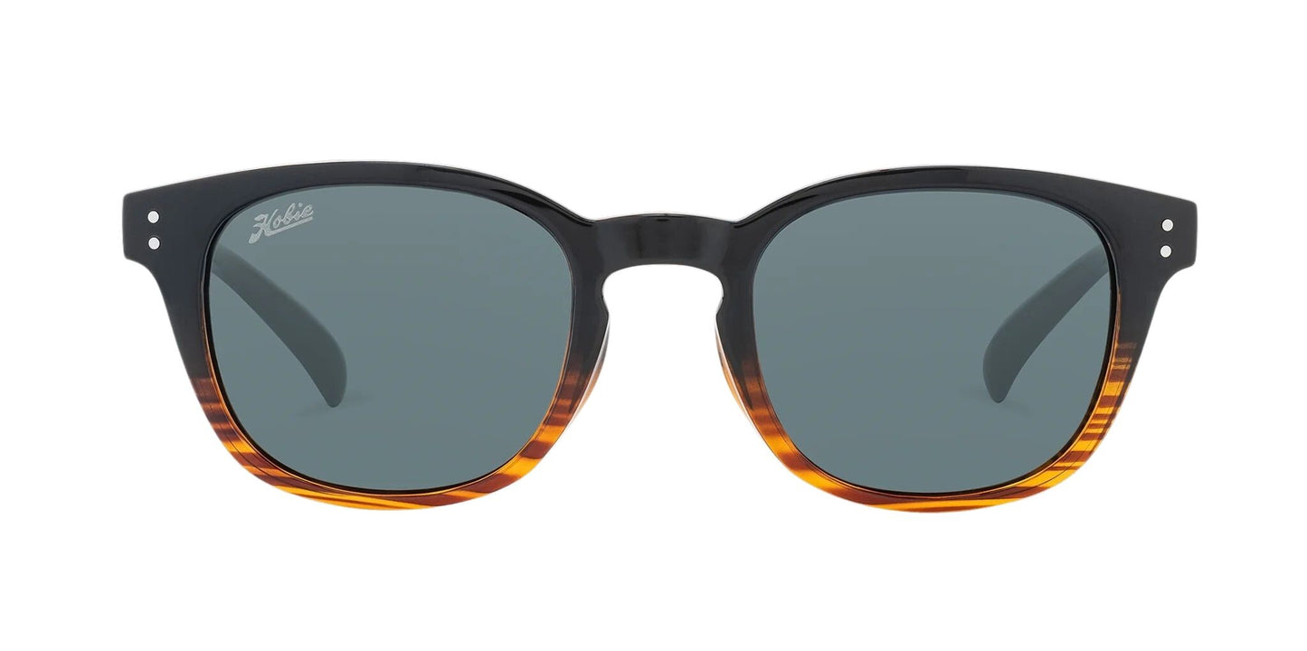 Hobie Polarized Wrights Shiny Black & Wood Grain Fade Sunglasses - Black Woodgrain