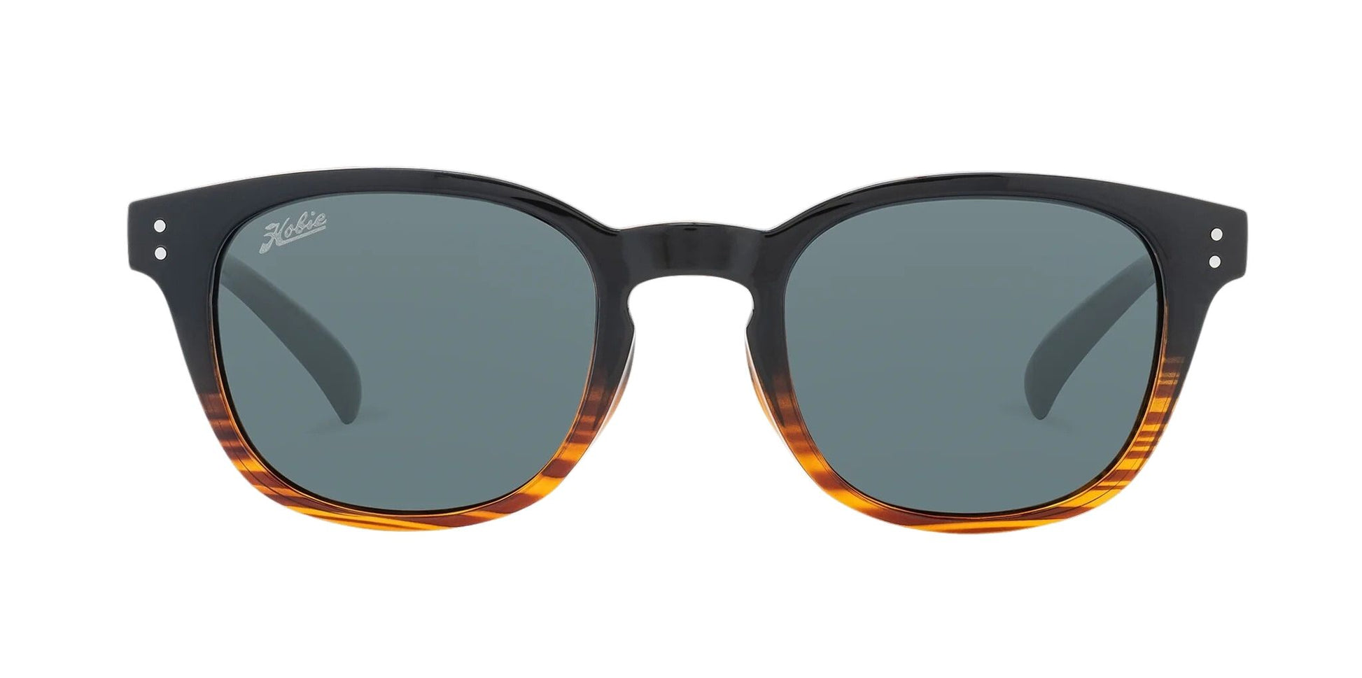 Hobie Polarized Wrights Shiny Black & Wood Grain Fade Sunglasses - Black Woodgrain
