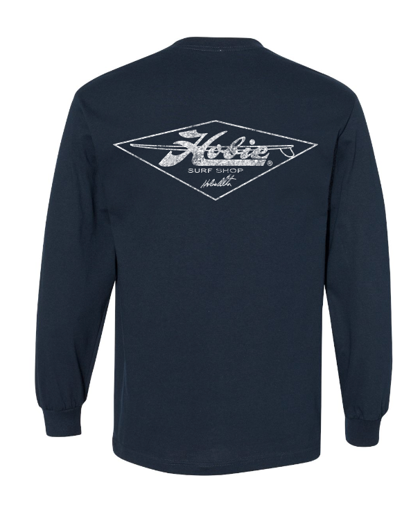 Hobie Retro Diamond Longsleeve Tee - Navy