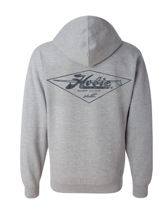 Hobie Retro Diamond Zip Hoodie - Grey