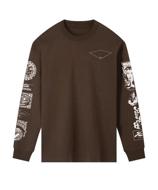 Hobie Stacked Lams Longsleeve Tee - Chocoloate