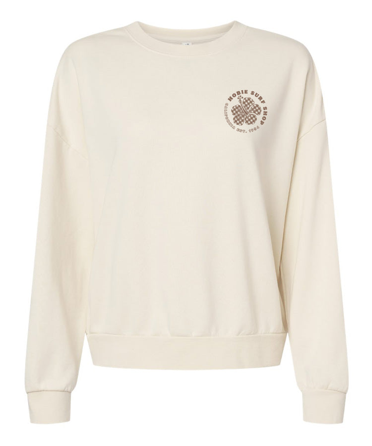 Hobie Women's Palaka Hibiscus Crew - Bone