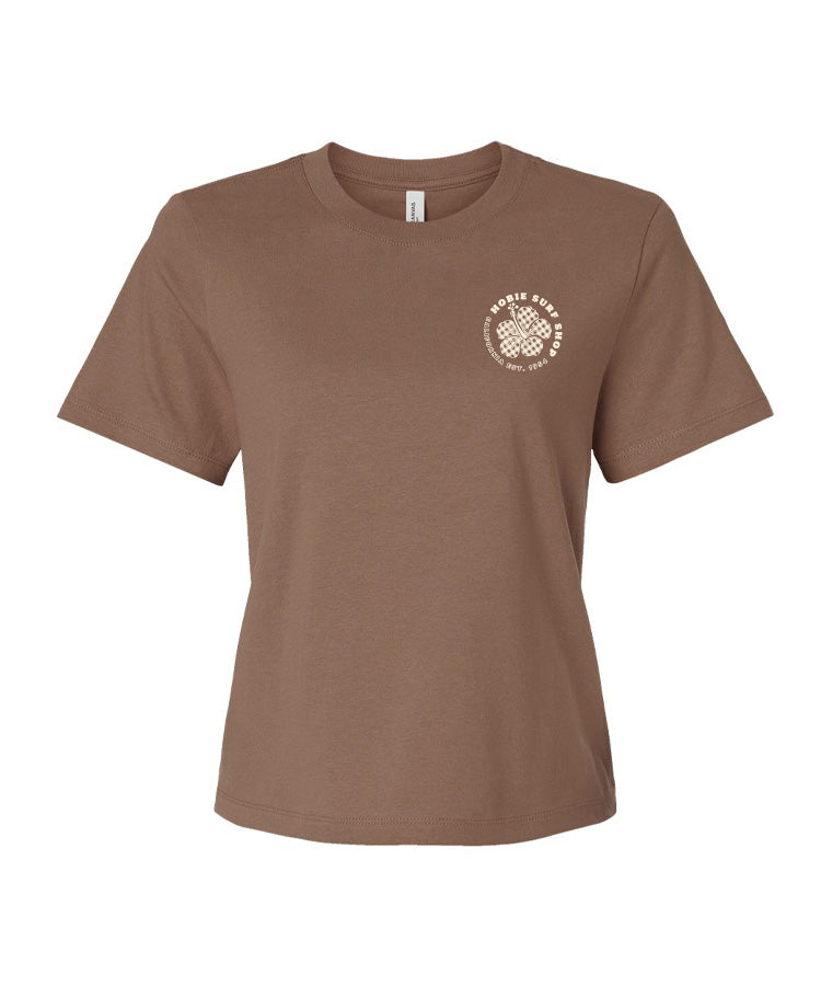 Hobie Women's Palaka Hibiscus Tee - Vintage Brown