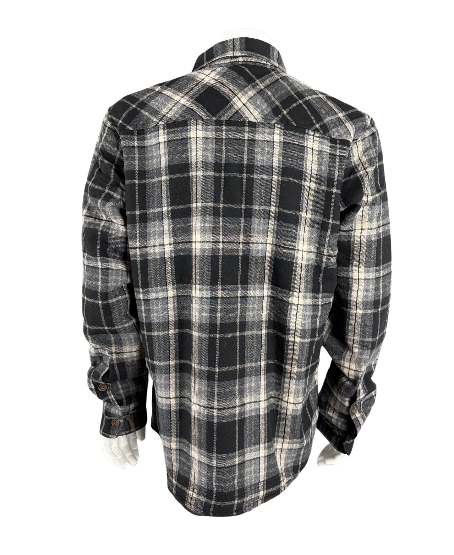 Hobie Zack Sherpa Lined Flannel Jacket - Black & Tan