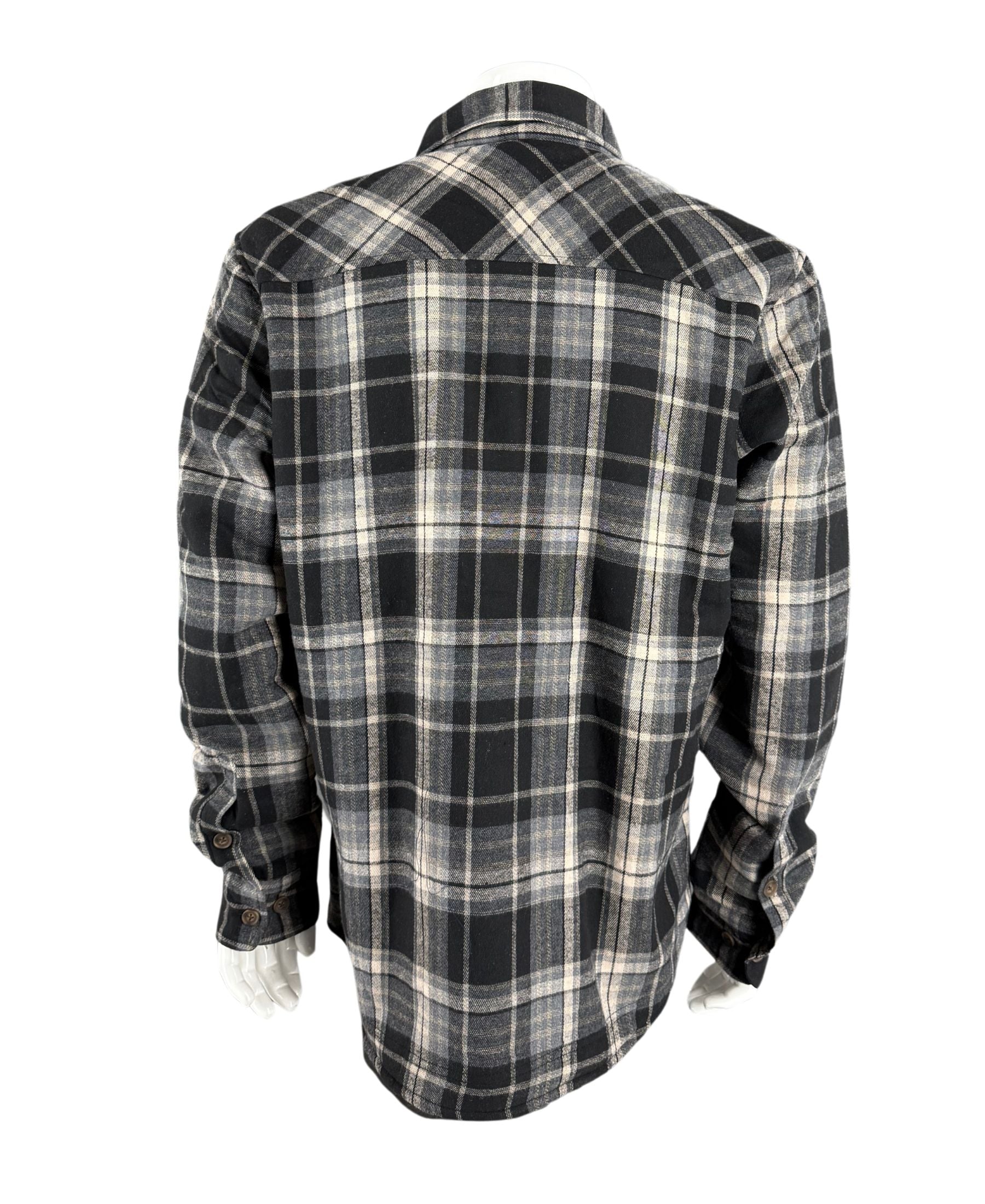 Hobie Zack Sherpa Lined Flannel Jacket - Black & Tan