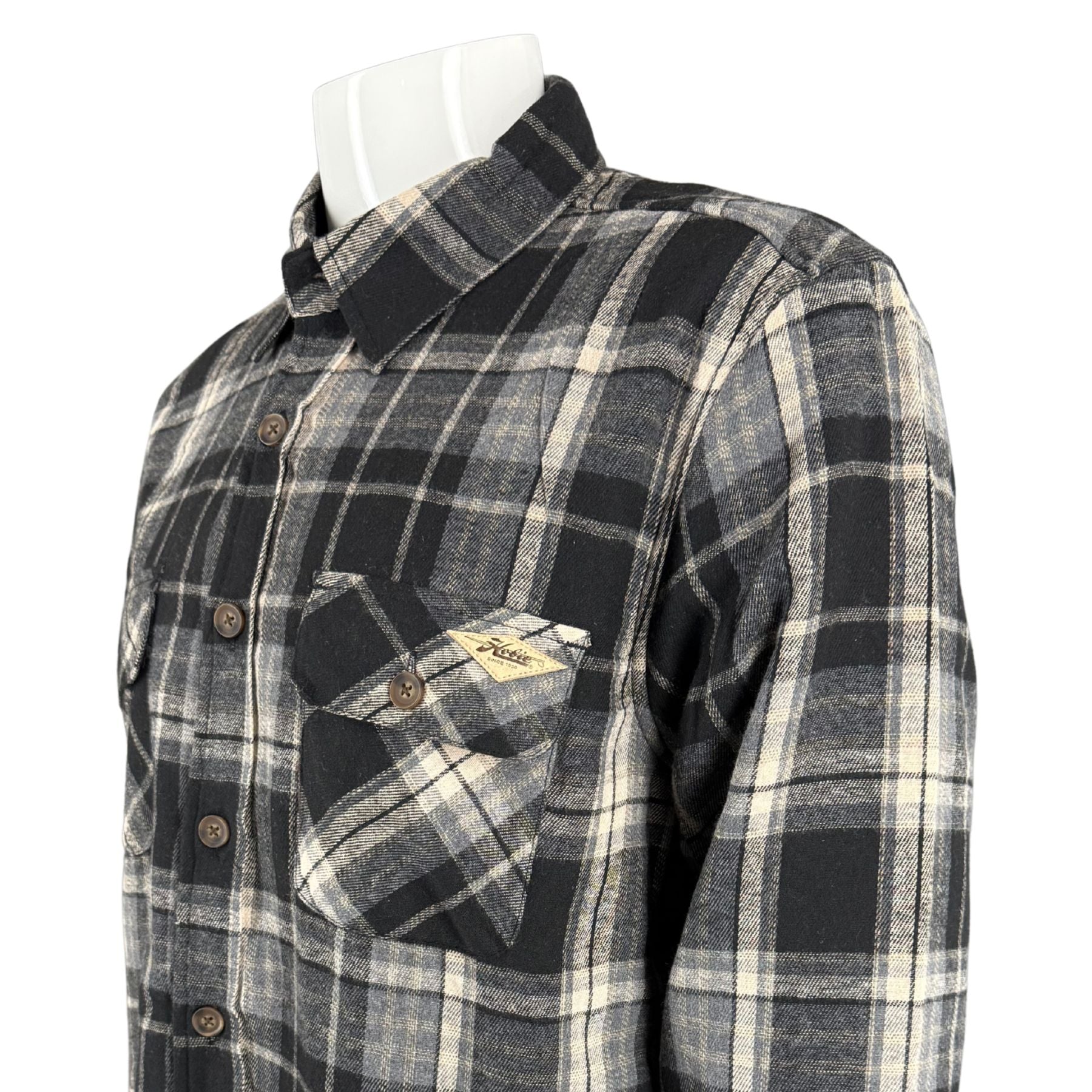 Hobie Zack Sherpa Lined Flannel Jacket - Black & Tan