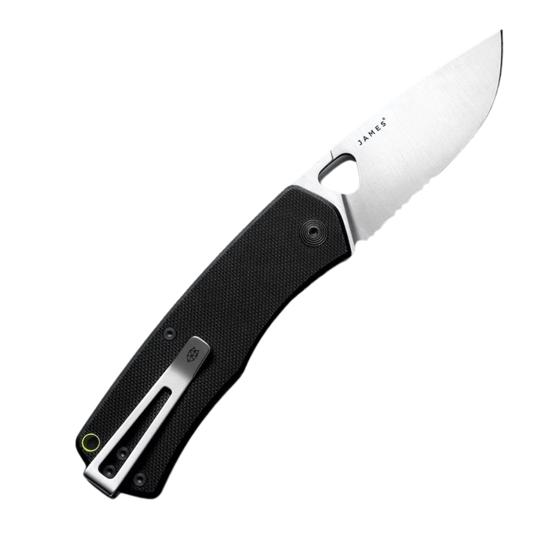 James Brand Folsom Black + Stainless Serrated Pocket Knife - Black + Stainless Steel