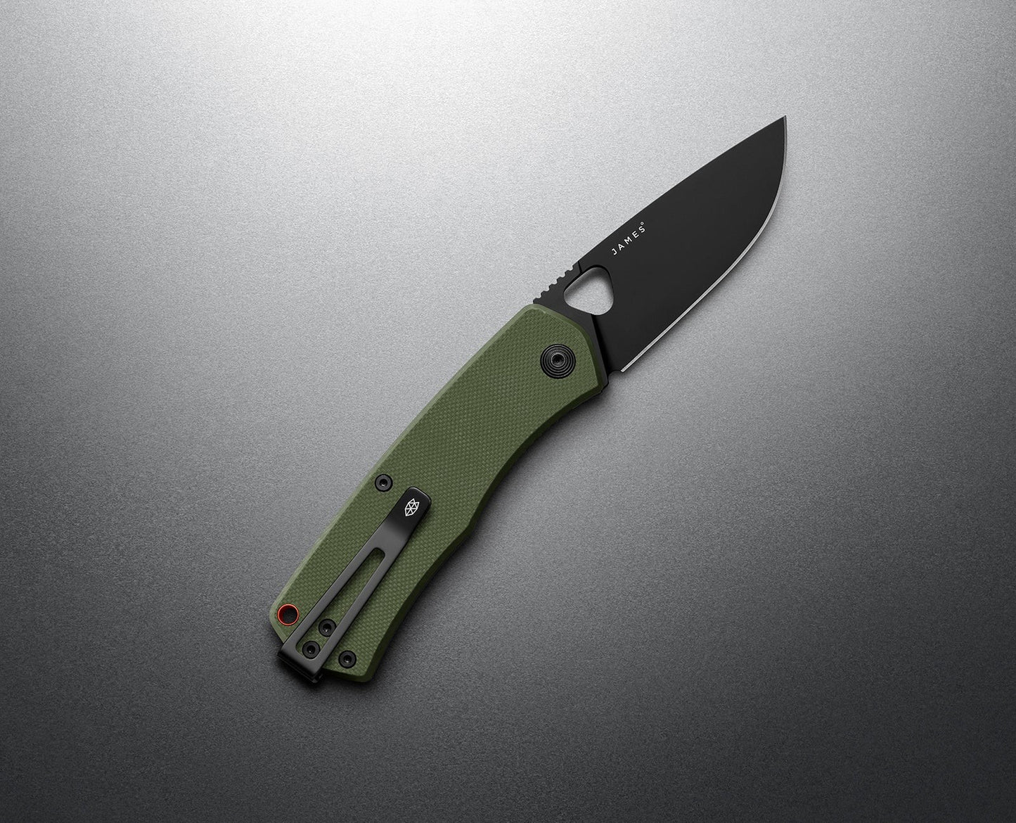 James Brand Folsom OD Green + Orange + Black Knife 