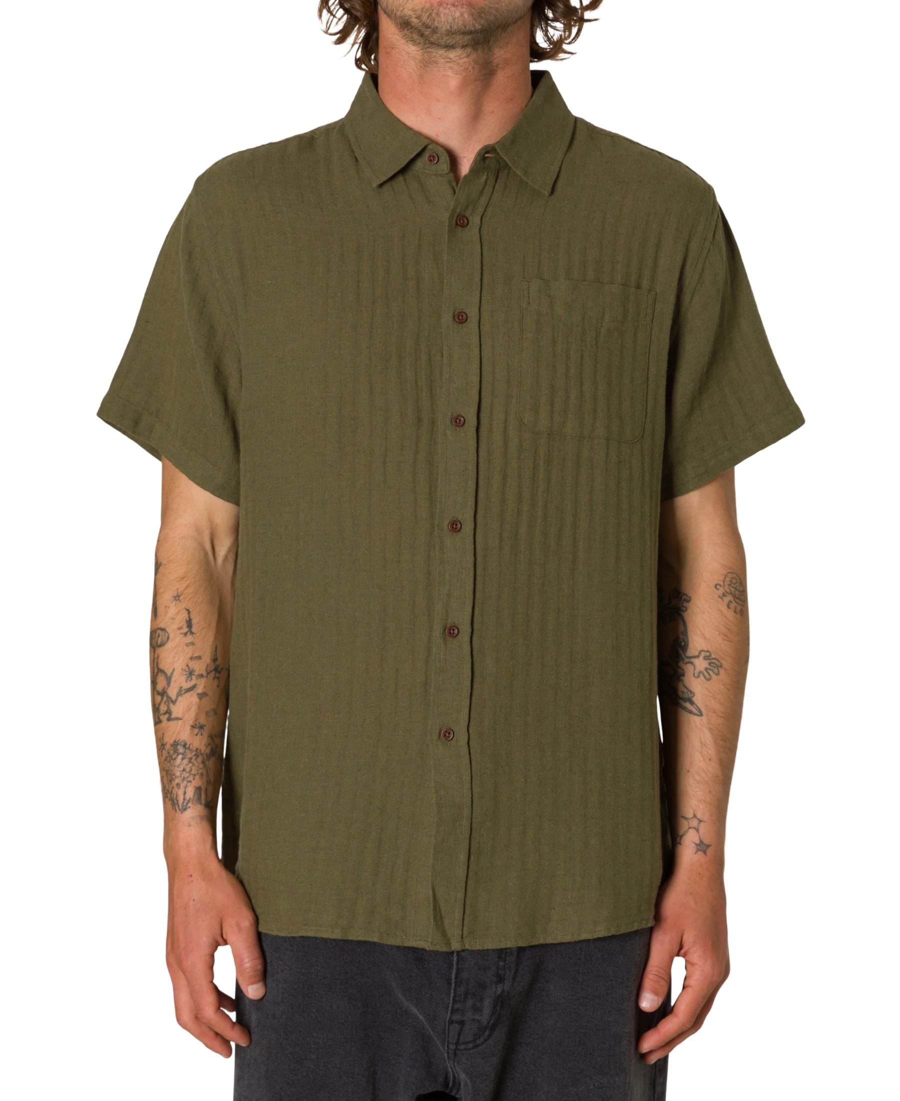 Katin Alan Solid Shirt - Olive Night