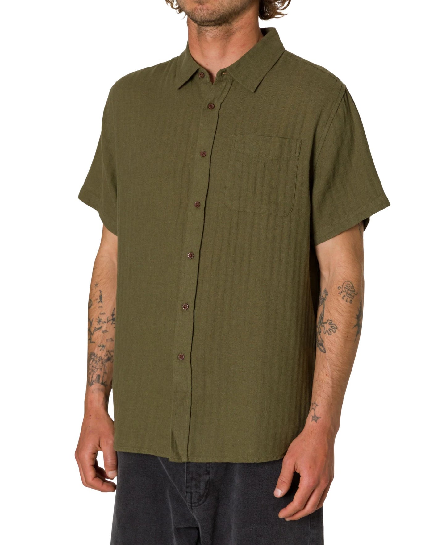 Katin Alan Solid Shirt - Olive Night