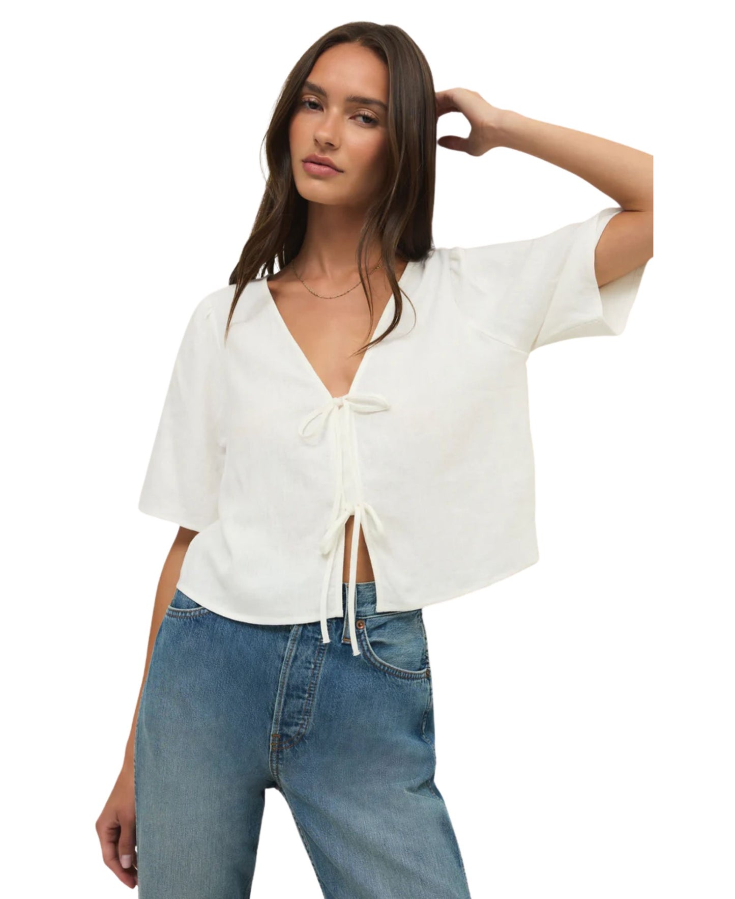 La Belle Linen Cropped Top