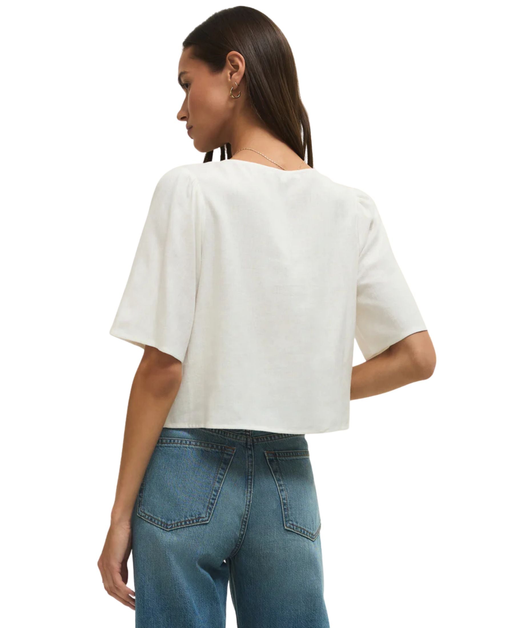 La Belle Linen Cropped Top