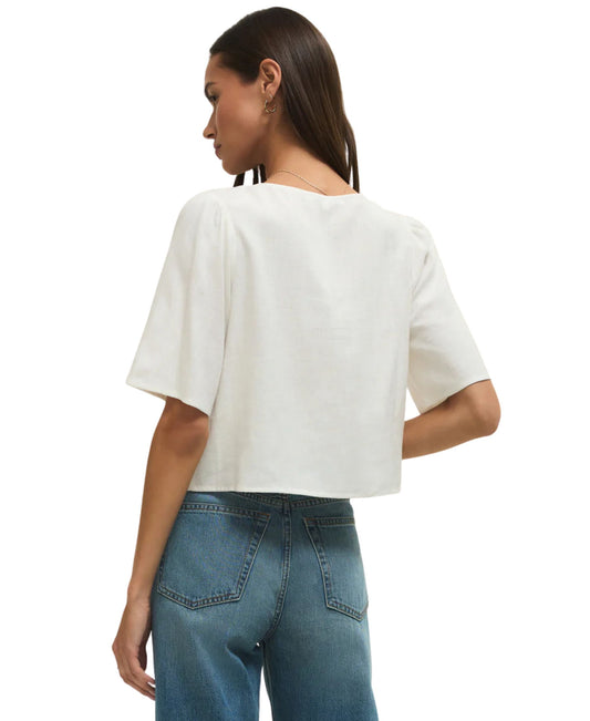 La Belle Linen Cropped Top