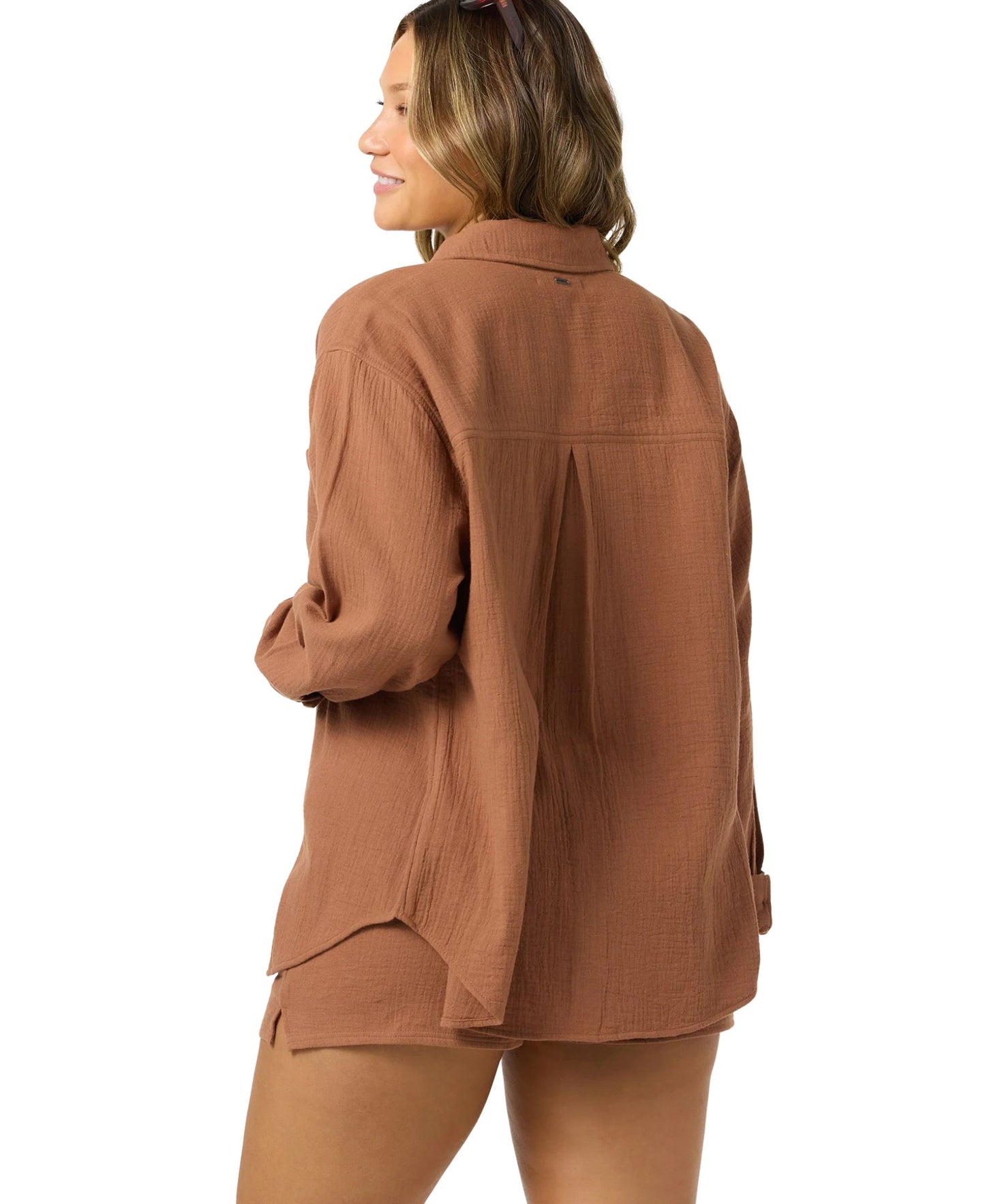 O'Neill Leni Relaxed Long Sleeve Top - Carob Brown