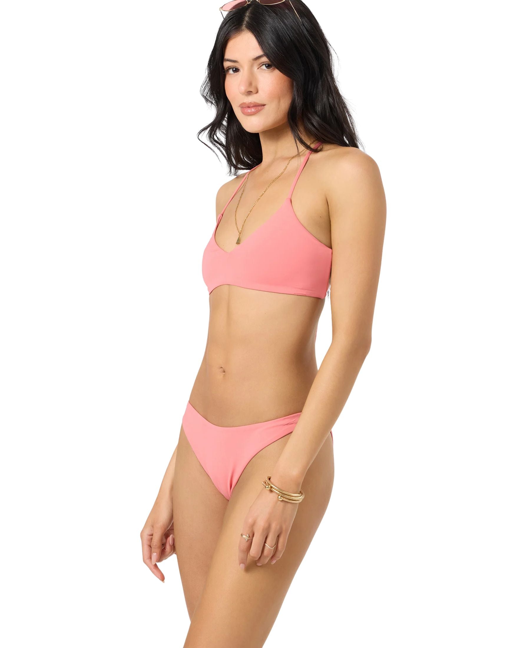 O'Neill Saltwater Solids Huntington Bralette Top - Shell Pink