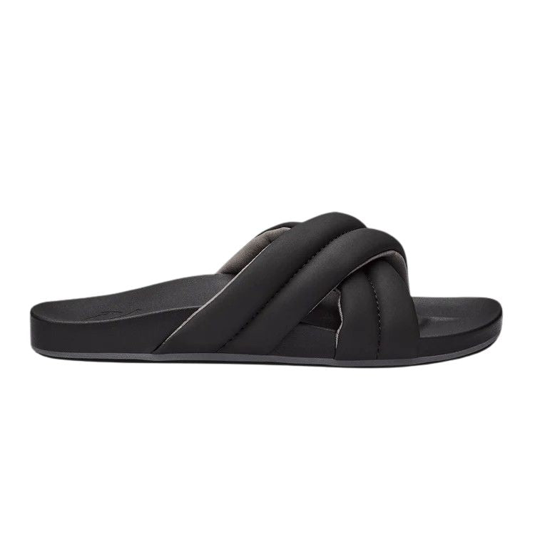 Olukai Hila Women's Puffy Slide Sandals  - Black