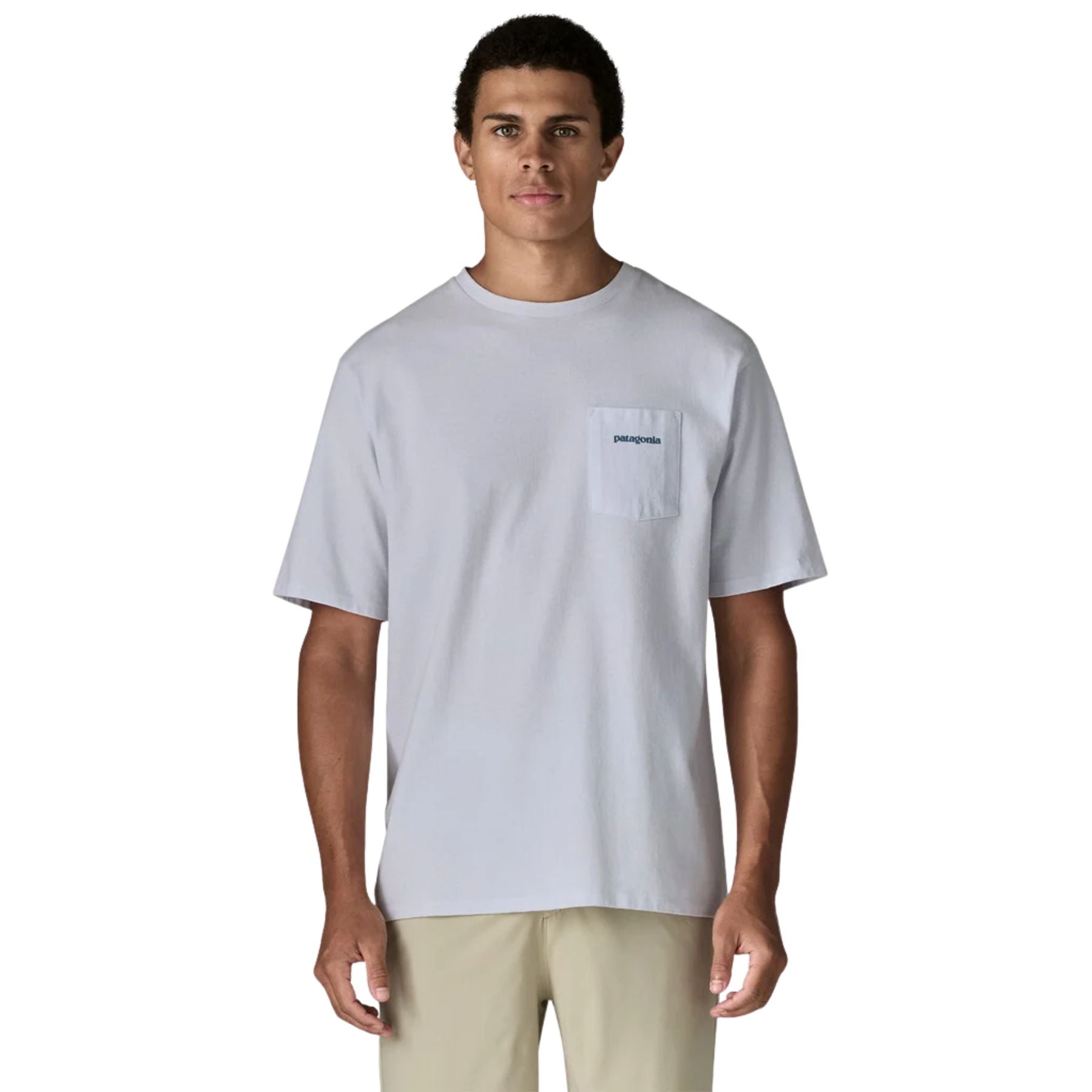 Patagonia Men's Boardshort Logo Pocket Responsibili-Tee - White