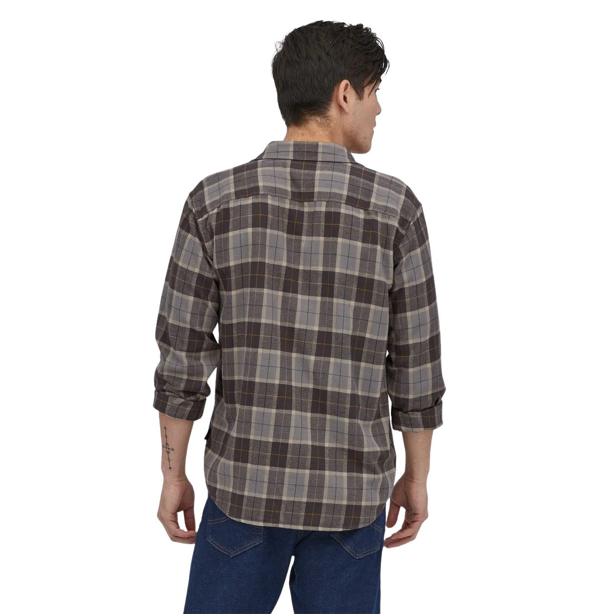 Patagonia Men's Cotton in Conversion Fjord Flannel  - Beach Plaid Forge Grey